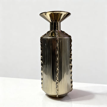 Florentino Large Gold Ceramic Vintage Vase